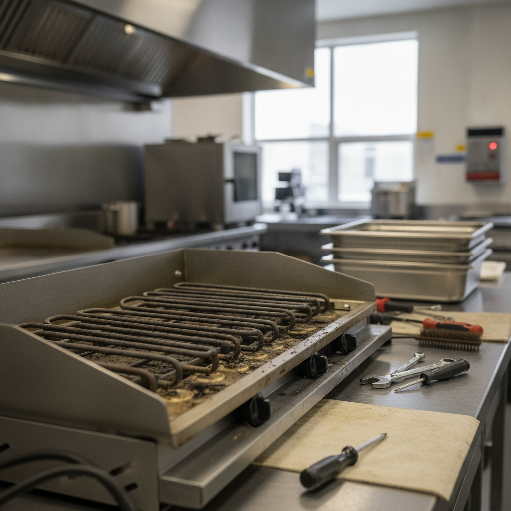 Commercial Griddle Repair - no faces and no text